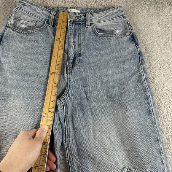 Pacsun Jeans‎ Womens 27 90s Boyfriend Retro Wide Leg Distress High Rise - Picture 7 of 11